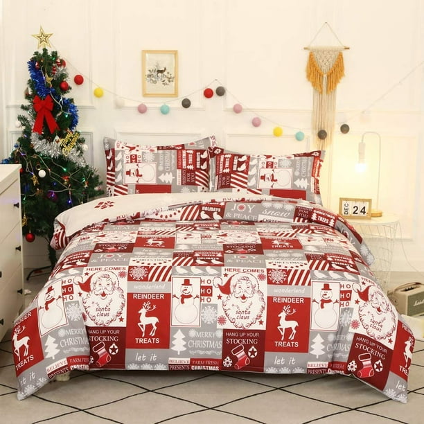 Merry and Bright Christmas Flamingo Multi Reversible Duvet Cover Bedding Set Merry and Bright Christmas Flamingo Multi Reversible Duvet Cover Bedding Set